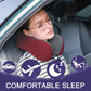 napfun Neck Pillow for Traveling, Upgraded Travel Neck Pillow for Airplane 100% Pure Memory Foam Travel Pillow for Flight Headrest Sleep, Portable Plane Accessories, Striped Black