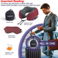 napfun Neck Pillow for Traveling, Upgraded Travel Neck Pillow for Airplane 100% Pure Memory Foam Travel Pillow for Flight Headrest Sleep, Portable Plane Accessories, Striped Black