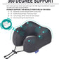 napfun Neck Pillow for Traveling, Upgraded Travel Neck Pillow for Airplane 100% Pure Memory Foam Travel Pillow for Flight Headrest Sleep, Portable Plane Accessories, Striped Black