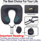 napfun Neck Pillow for Traveling, Upgraded Travel Neck Pillow for Airplane 100% Pure Memory Foam Travel Pillow for Flight Headrest Sleep, Portable Plane Accessories, Striped Black
