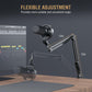 FIFINE K688 Podcast Microphone Kit, USB/XLR Dynamic Microphone with Boom Arm for PC/XLR Mixer, Gaming Mic with Mute Button, Headphone Jack for Vocal, Voice-Over, Streaming, Music Recording -K688CT