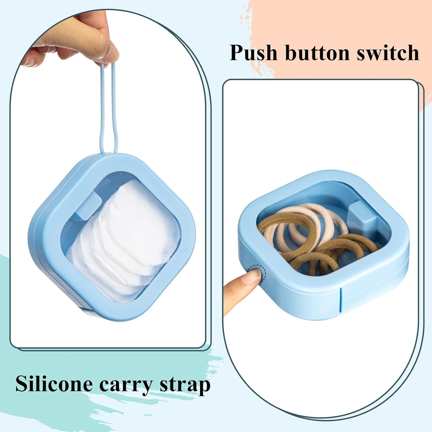 Kathfly 4 Pcs White Hair Tie Organizer Portable Hair Accessory Storage Containers Stackable Hair Tie Bobby Pin Holder Home Cotton Swab Dispenser Hair Accessories Jewelry Organizer Box