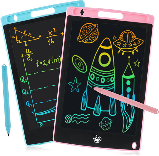 2 Pack LCD Writing Tablet, Electronic Drawing Writing Board, Erasable Drawing Doodle Board, Doodle Pad Toys for Kids Adults Learning &amp; Education, 8.5IN(Blue Pink)