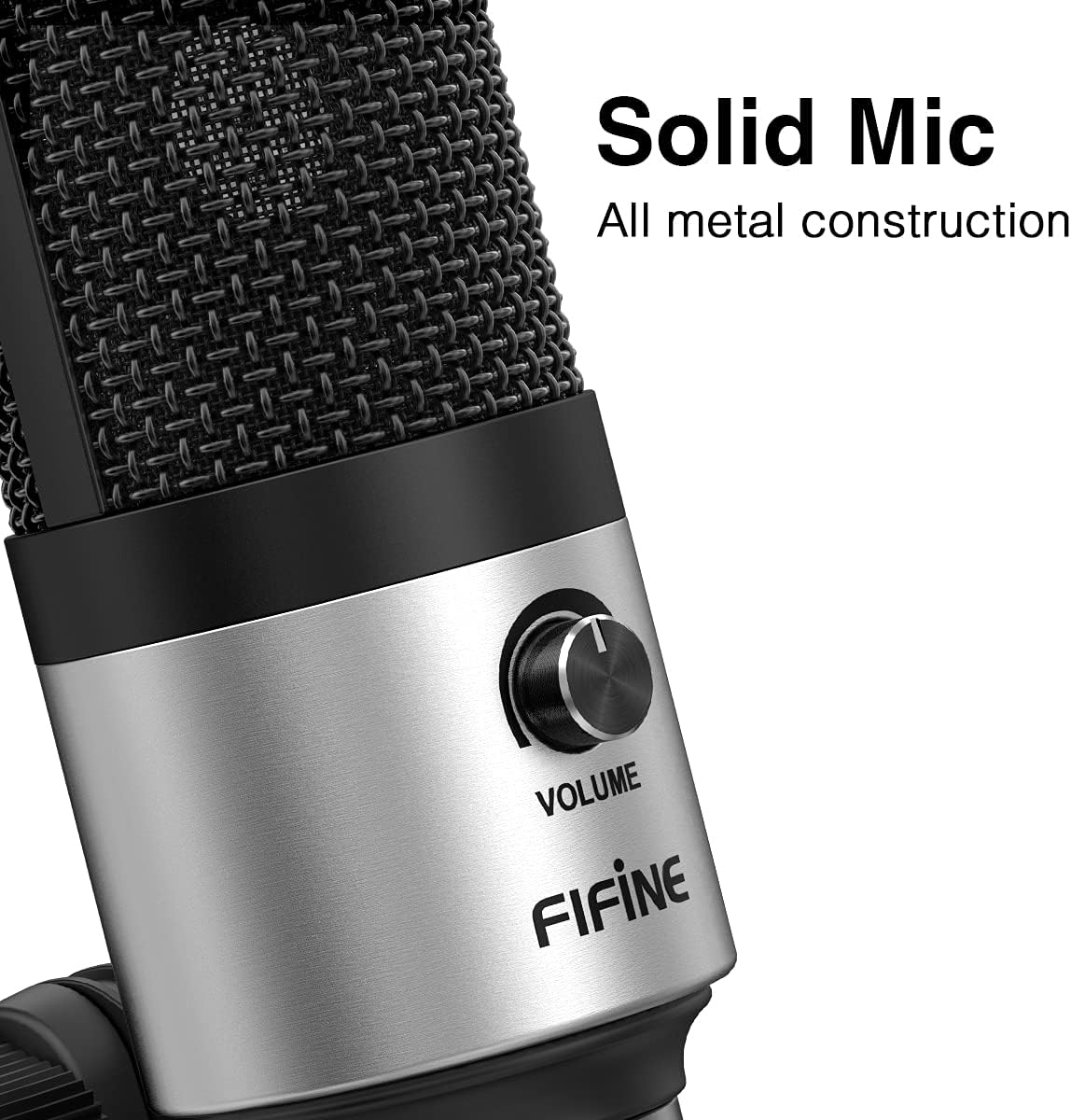 FIFINE USB Microphone, Metal Condenser Recording Microphone for Laptop MAC or Windows Cardioid Studio Recording Vocals, Voice Overs,Streaming Broadcast and YouTube Videos-K669B