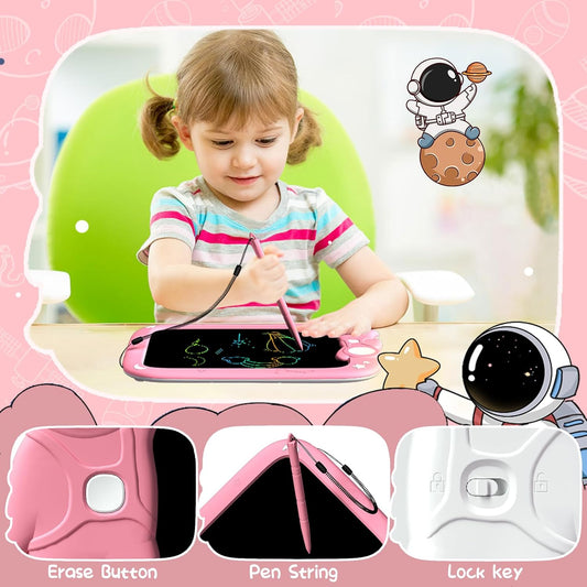 PYTTUR LCD Writing Tablet for Kids 10 Inch Colorful Toddler Drawing Tablet Reusable Doodle Board Electronic Drawing Pads Educational and Learning Kids Toys for Girls(Pink)