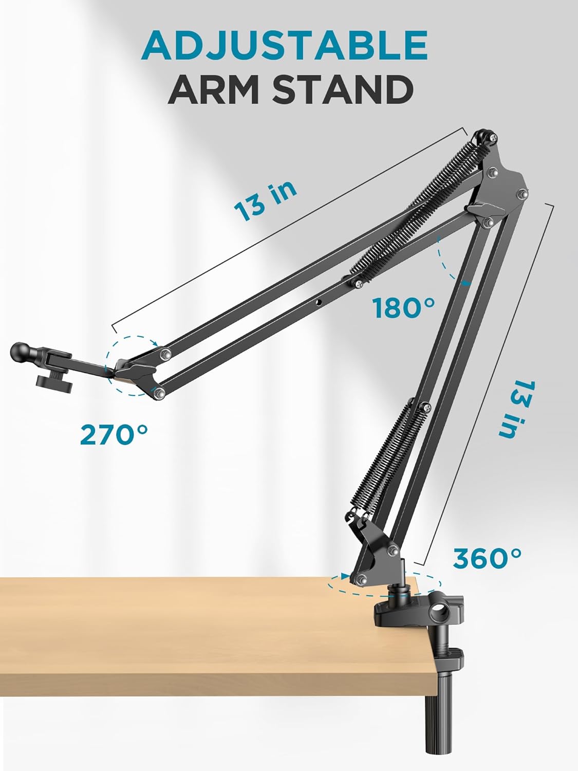 InnoGear Tablet Holder for Bed, Overhead Tablet Stand Phone Holder Tablet Mount for Desk 2 Clamps with Swivel Ball Head for iPad Kindle Switch Graphics Tablets 4-13&#34; Devices
