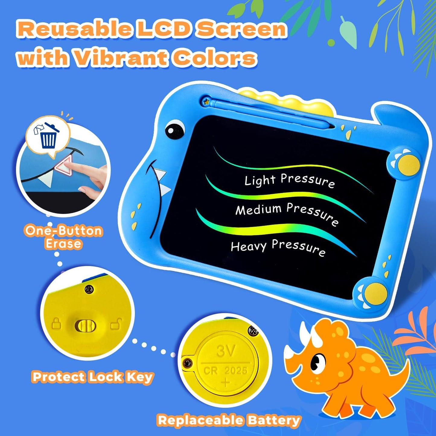 Unicorn Toys Lcd Writing Tablet for Kids, Reusable 8.5 Inch Kids Drawing Tablet, Educational Drawing Pad Doodle Board for Toddler Toys, Christmas Gifts Birthday Gifts for Ager3 4 5 6 7, Cute Girl Toys