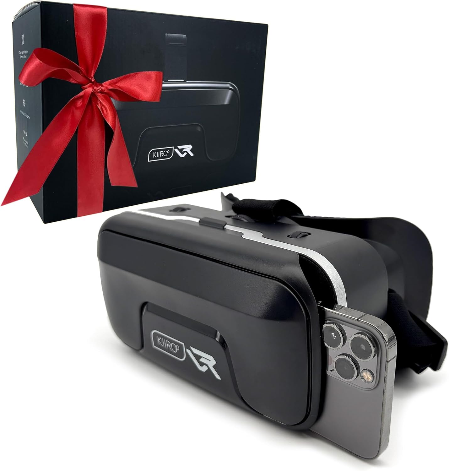 Kiiroo VR Headset for Phone - Optimized for VR Content - for iPhone, Android &amp; Windows - Fits 5.5&#34;-7.2&#34; Devices - Glasses-Friendly - 40mm HD Resin Aspherical Lens - Adjustable IPD &amp; Fixed Focus