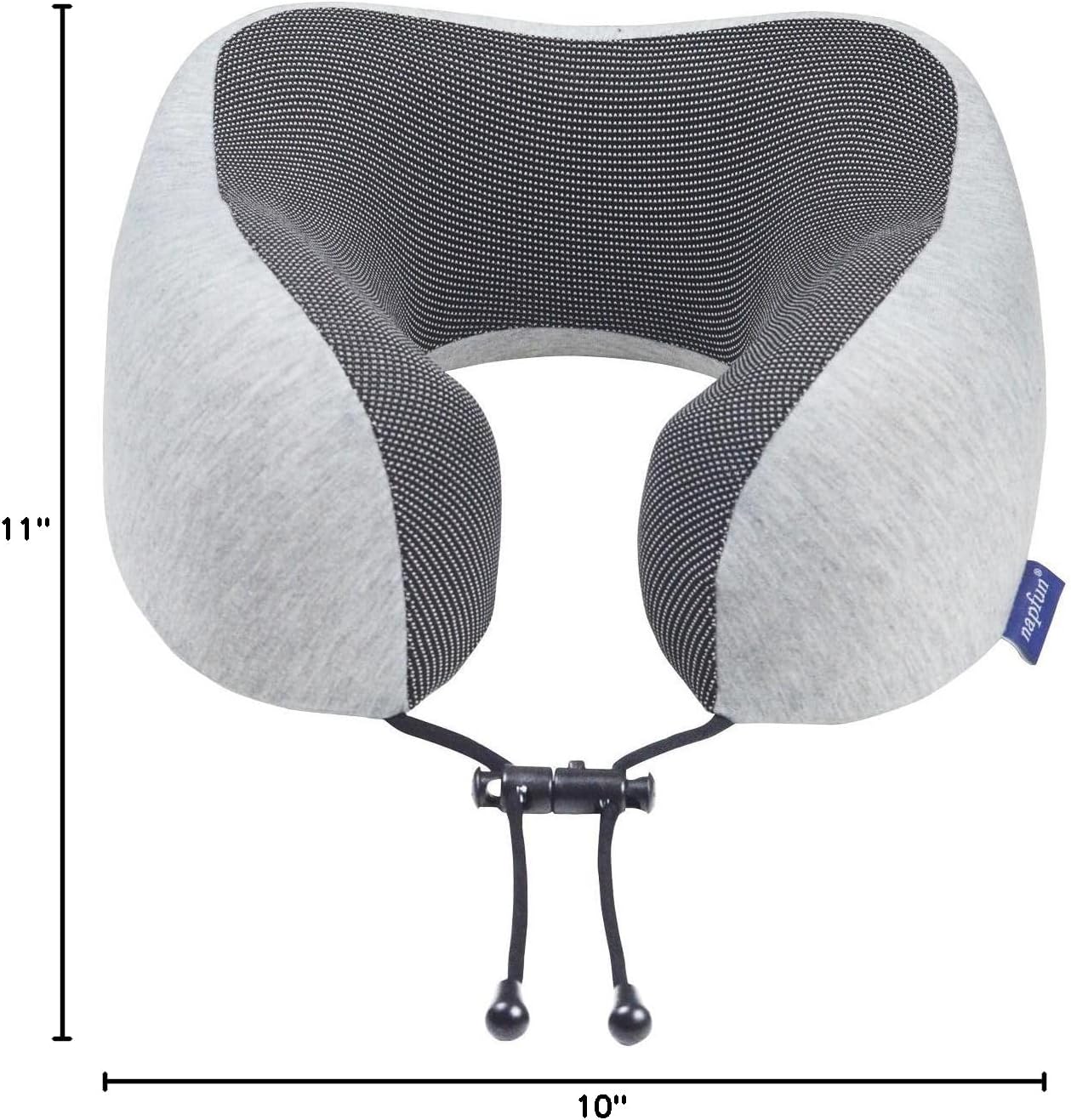 napfun Neck Pillow for Traveling, Upgraded Travel Neck Pillow for Airplane 100% Pure Memory Foam Travel Pillow for Flight Headrest Sleep, Portable Plane Accessories, Striped Black