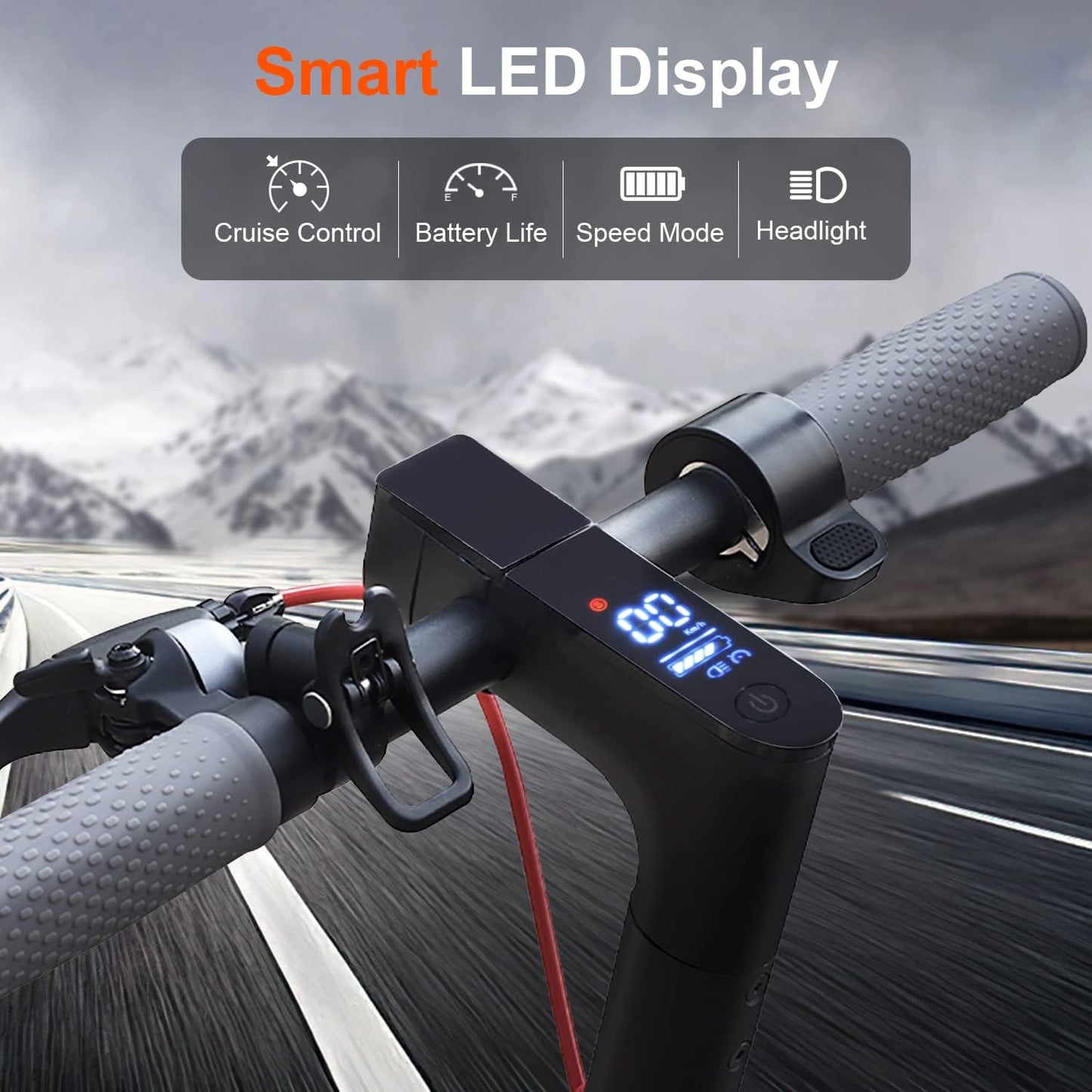 Electric Scooter 8.5&#34; Solid Tires 350W Motor 10.5Ah Battery Up to 23 Miles Range 19 Mph Speed Portable Folding Commuting Scooter Double Braking System, Max Load 264Ibs
