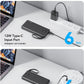 VRURC 10000mAh Power Bank Built-in Cables, Portable Charger with LED Display, Slim Travel Battery Pack with Cords, 5 Output Dual Input Phone Charger for Cell Phone Smart Devcies-Blue(1 Pack)