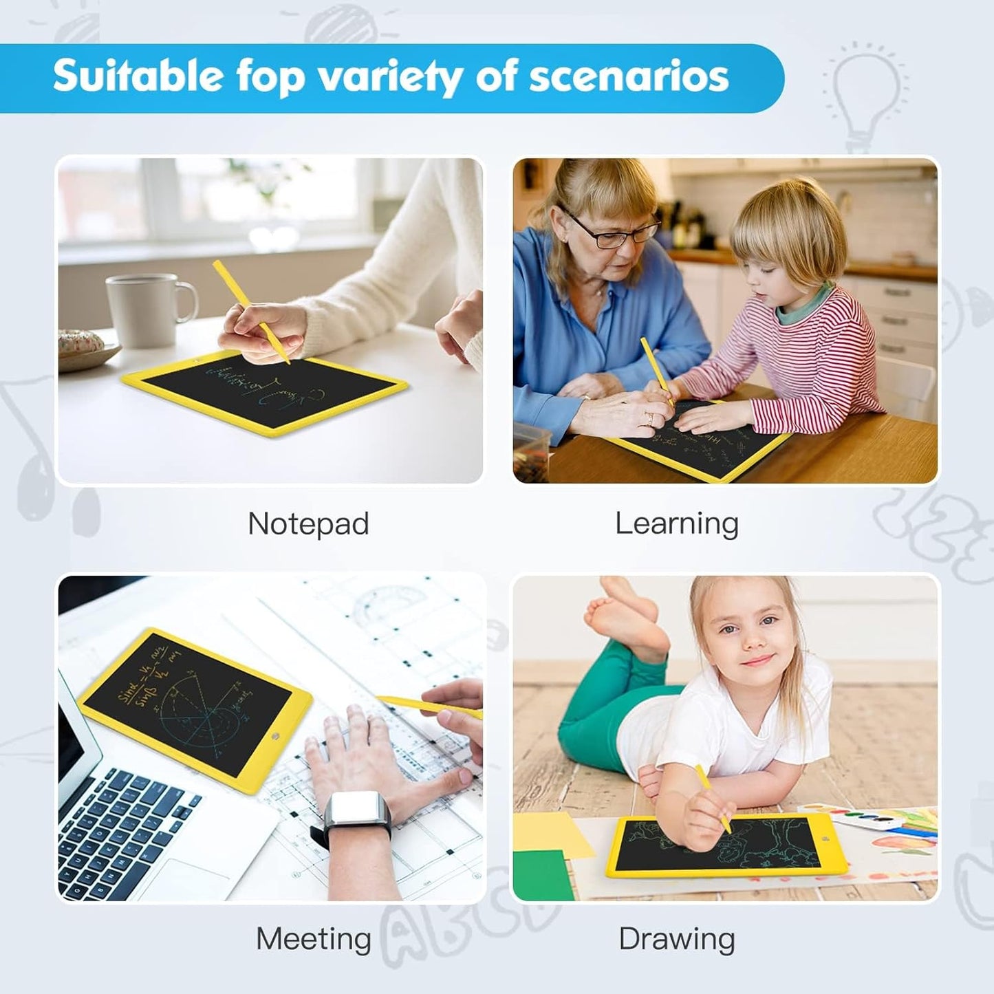 PYTTUR LCD Writing Tablet for Kids 10 Inch Colorful Toddler Drawing Tablet Reusable Doodle Board Electronic Drawing Pads Educational and Learning Kids Toys for Girls(Pink)