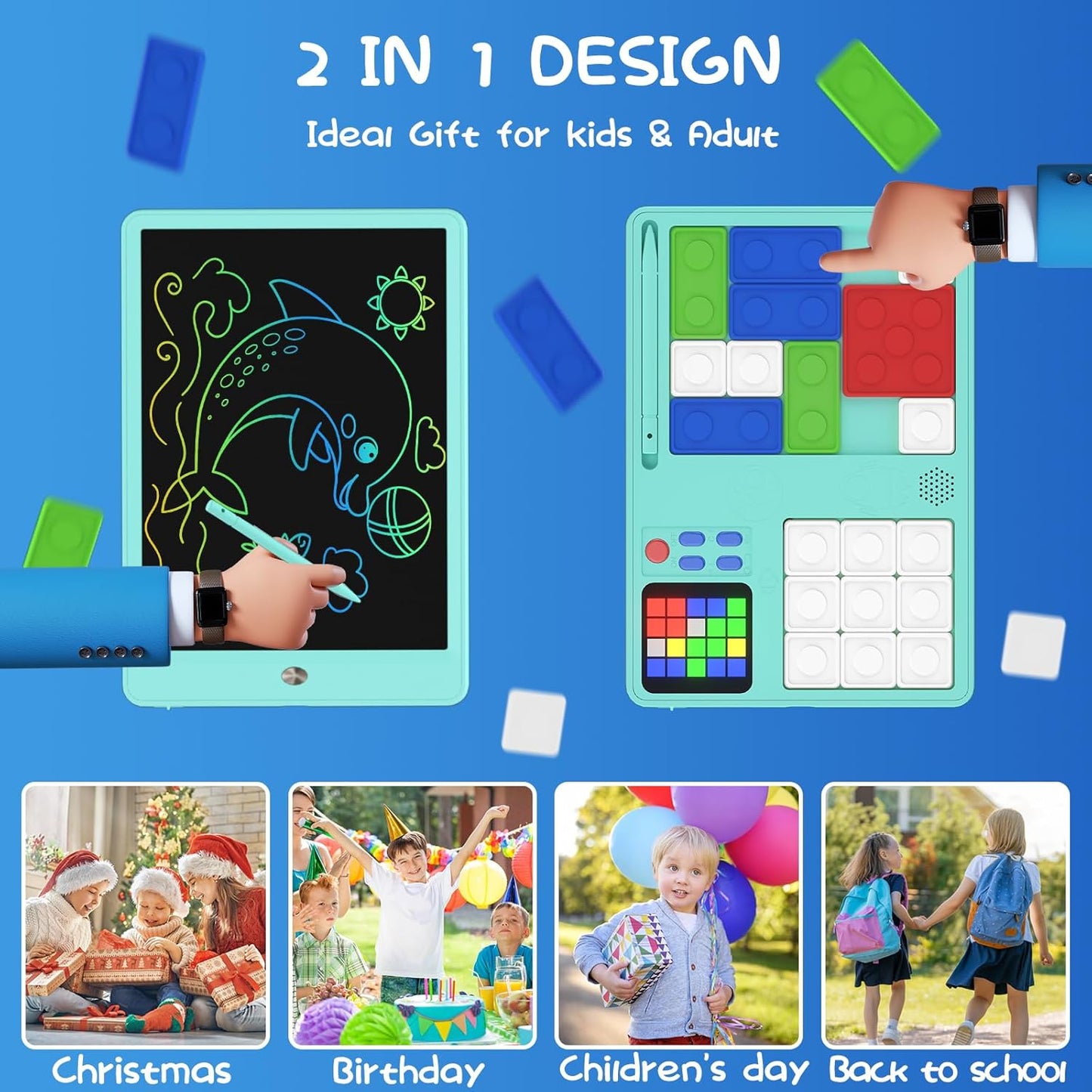 PYTTUR LCD Writing Tablet for Kids 10 Inch Colorful Toddler Drawing Tablet Reusable Doodle Board Electronic Drawing Pads Educational and Learning Kids Toys for Girls(Pink)