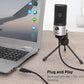 FIFINE USB Microphone, Metal Condenser Recording Microphone for Laptop MAC or Windows Cardioid Studio Recording Vocals, Voice Overs,Streaming Broadcast and YouTube Videos-K669B