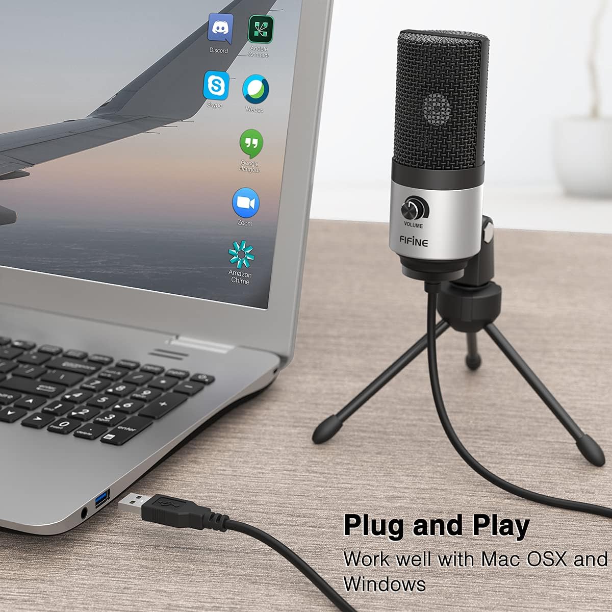 FIFINE USB Microphone, Metal Condenser Recording Microphone for Laptop MAC or Windows Cardioid Studio Recording Vocals, Voice Overs,Streaming Broadcast and YouTube Videos-K669B