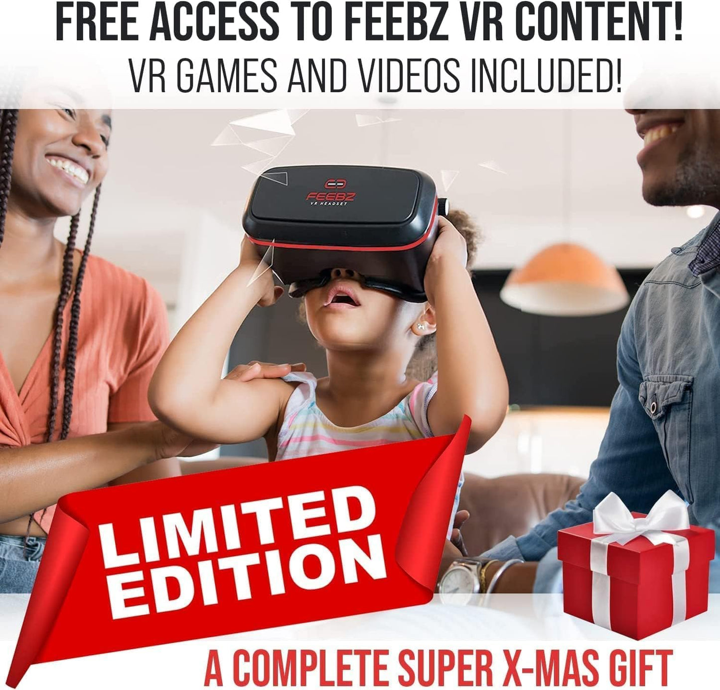 FEEBZ 3D VR Headset for Kids 2.0   Android Remote - for iPhone &amp; Android Phones | with 3D VR Videos &amp; Apps Links | Virtual Reality Goggles Set for Beginners