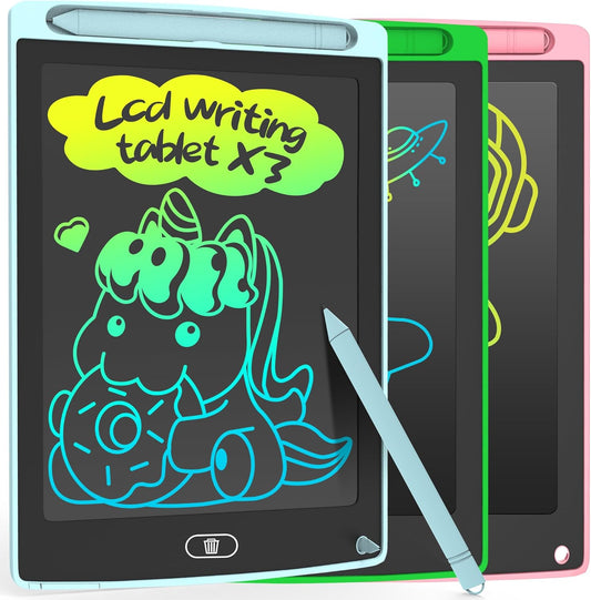 3 Pack LCD Writing Tablet, Colorful Toddler Drawing Tablet Doodle Board for Kids, Erasable Reusable Electronic Drawing Pad, LEYAOYAO Educational and Learning Toy for 3-6 Years Old Boy and Girl
