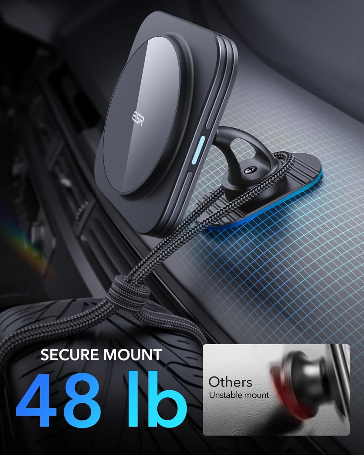 ESR for Qi2-Certified 15W MagSafe Car Mount Charger with CryoBoost, Phone Cooling MagSafe Car Charger, Air Vent/Dashboard Wireless Car Charger for iPhone 16/15/14/13/12, Fast Charger, Black