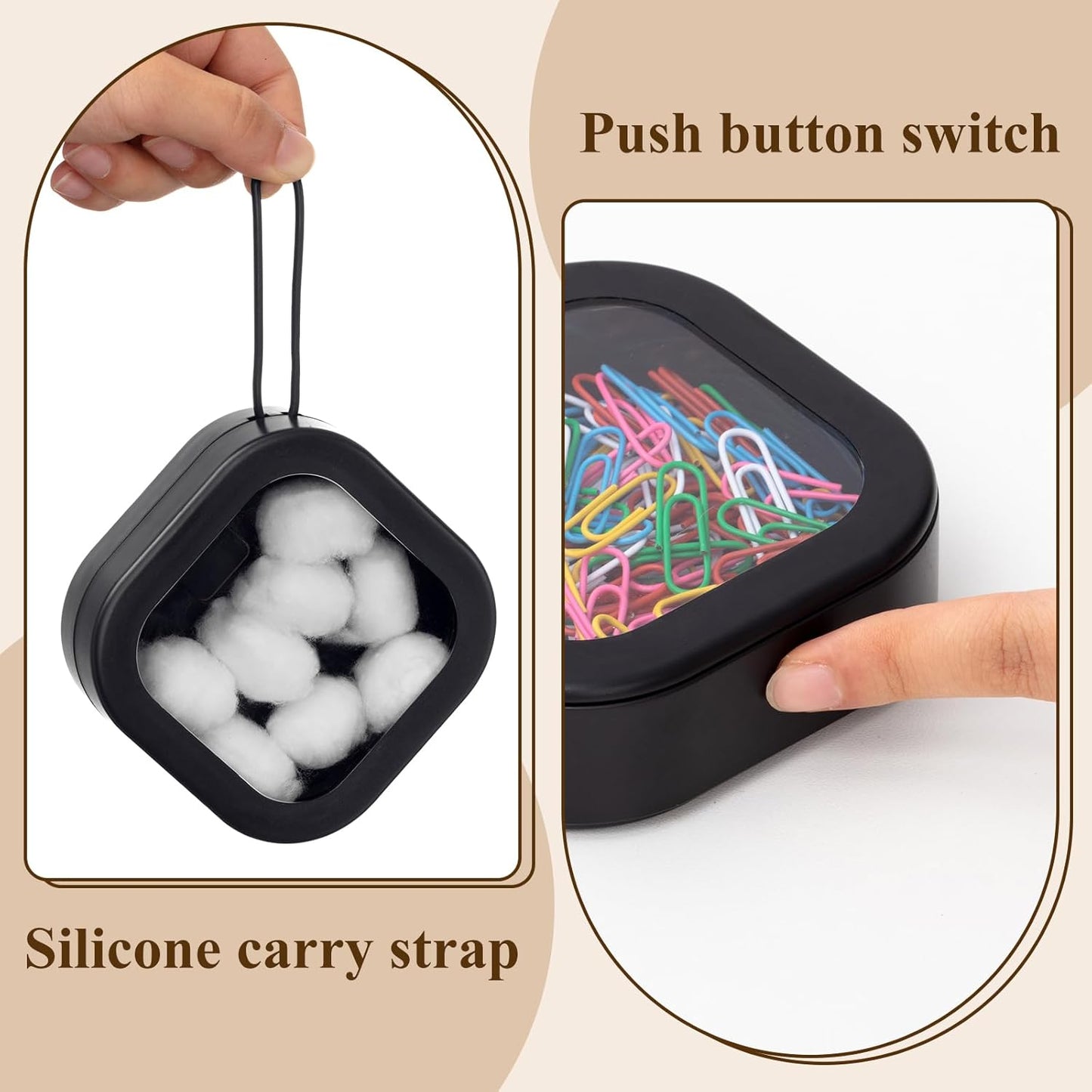 Kathfly 4 Pcs White Hair Tie Organizer Portable Hair Accessory Storage Containers Stackable Hair Tie Bobby Pin Holder Home Cotton Swab Dispenser Hair Accessories Jewelry Organizer Box