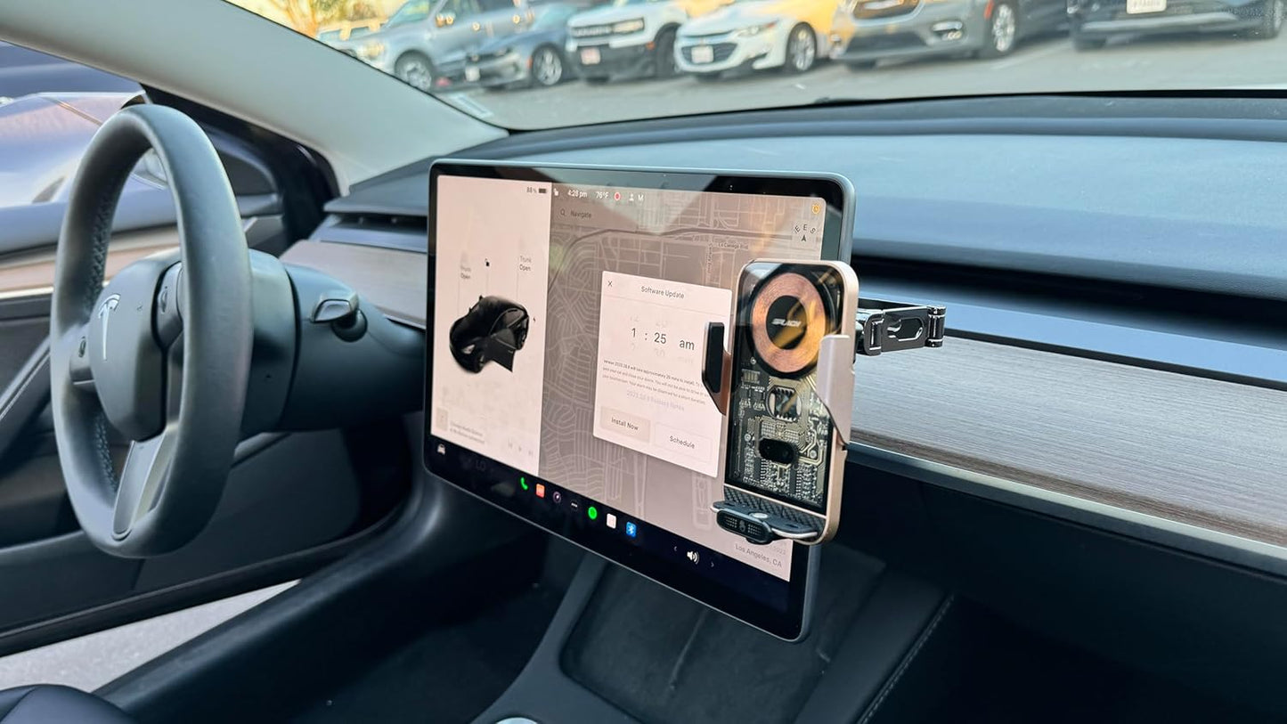 SPLACH Zippy Wireless Charging Phone Holder, Hook-Type/clamp-Style Vent Mount, Invisible Mount, Tripod, auto-Sensor Phone Holder, Compatible with iPhone Samsung Google and All 4.7&#39;&#39;-6.8&#39;&#39; Phones