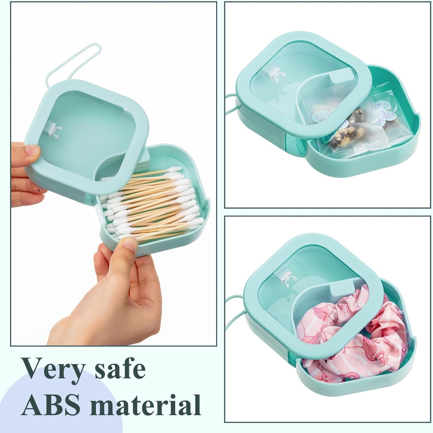 Kathfly 4 Pcs White Hair Tie Organizer Portable Hair Accessory Storage Containers Stackable Hair Tie Bobby Pin Holder Home Cotton Swab Dispenser Hair Accessories Jewelry Organizer Box