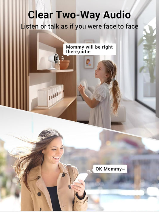 [5G &amp; 2.4G] Indoor/Outdoor Security Camera for Home, Baby/Elder/Dog/Pet Camera with Phone App, Wi-Fi Camera w/Spotlight, Color Night Vision, 2-Way Audio, 24/7, SD/Cloud Storage, Work w/Alexa, 2Pack
