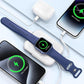 RORRY Portable Charger, 5000mAh Portable Charger Power Bank with Built-in Cables, Travel Keychain Battery Pack for Apple Watch Ultra 2/9/8/Ultra/7/6/SE/5, iPhone 16/15/14/13/12, Purple