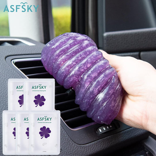 ASFSKY Car Putty Car Cleaning Gel Car Cleaning Putty Car Gel Cleaner Car Slime for Car Dust Cleaner Keyboard Dust Cleaning Gel 5 Pack (Purple)