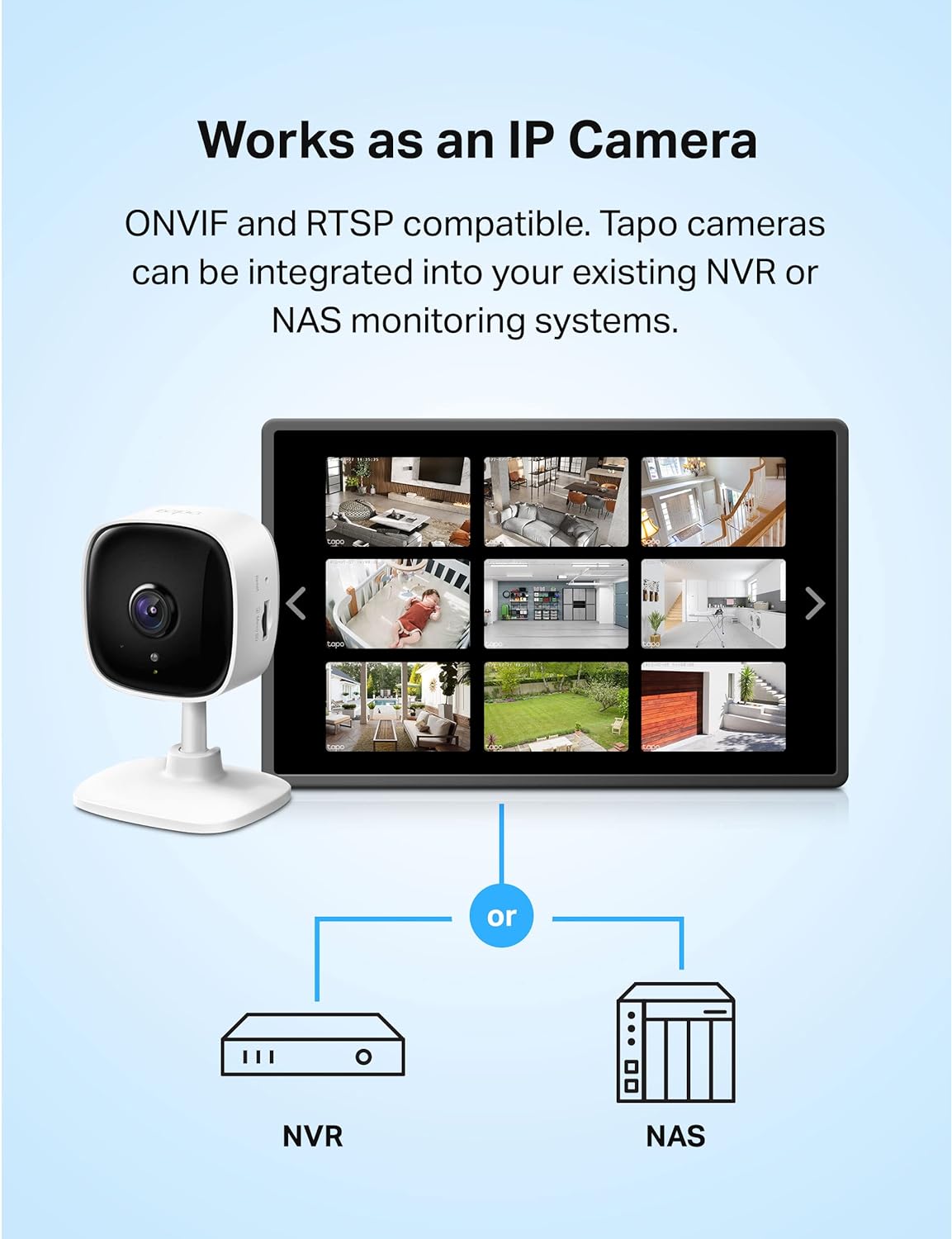 TP-Link Tapo 2K Security Camera for Baby Monitor, Dog Camera w/Motion Detection, 2-Way Audio Siren, Night Vision, Cloud &amp; SD Card Storage, Works w/Alexa &amp; Google Home, 4-Pack (Tapo C110P4)