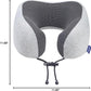napfun Neck Pillow for Traveling, Upgraded Travel Neck Pillow for Airplane 100% Pure Memory Foam Travel Pillow for Flight Headrest Sleep, Portable Plane Accessories, Striped Black