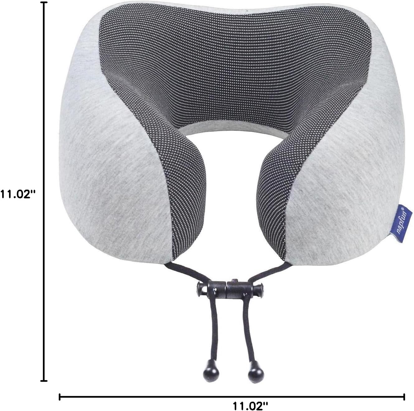 napfun Neck Pillow for Traveling, Upgraded Travel Neck Pillow for Airplane 100% Pure Memory Foam Travel Pillow for Flight Headrest Sleep, Portable Plane Accessories, Striped Black