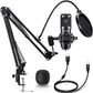 USB Microphone, Professional 192kHz/24Bit Plug &amp; Play PC Computer Condenser Cardioid Mic Kit with Sound Advanced Chipset, for Streaming, Podcast, Studio Recording and Games