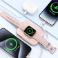 RORRY Portable Charger, 5000mAh Portable Charger Power Bank with Built-in Cables, Travel Keychain Battery Pack for Apple Watch Ultra 2/9/8/Ultra/7/6/SE/5, iPhone 16/15/14/13/12, Purple