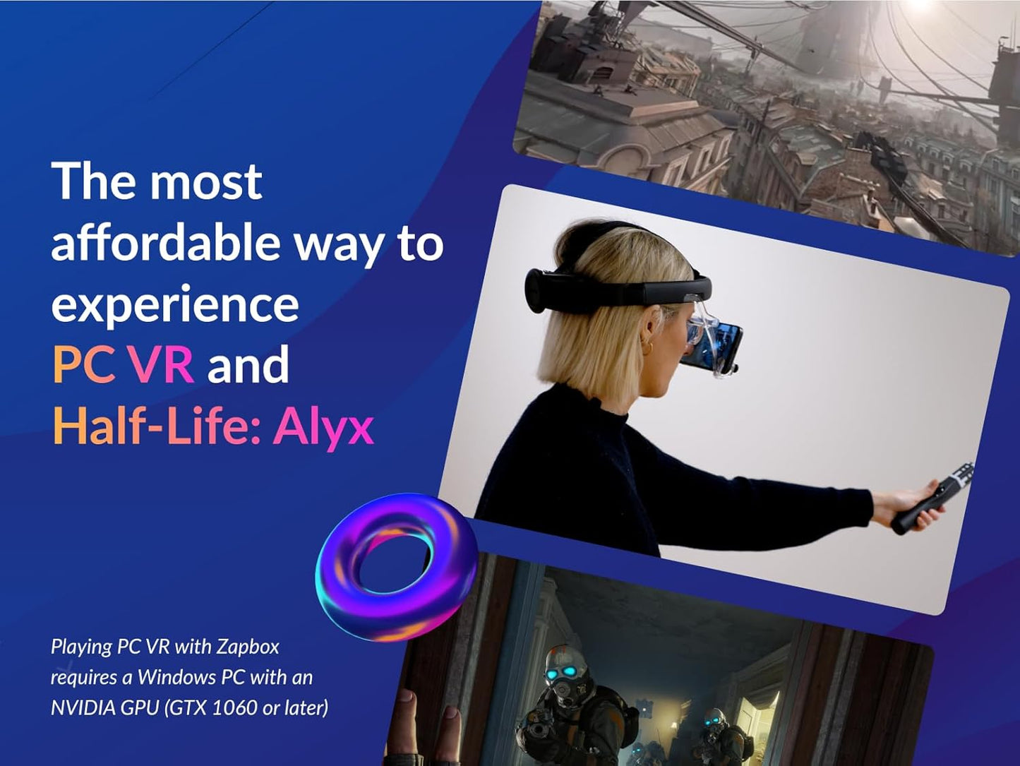 Zapbox - Next-gen iPhone VR Headset with 2 Motion Controllers, Free Apps, PC VR and Mixed Reality Support | Paint in 3D, Watch Spatial Videos, and More