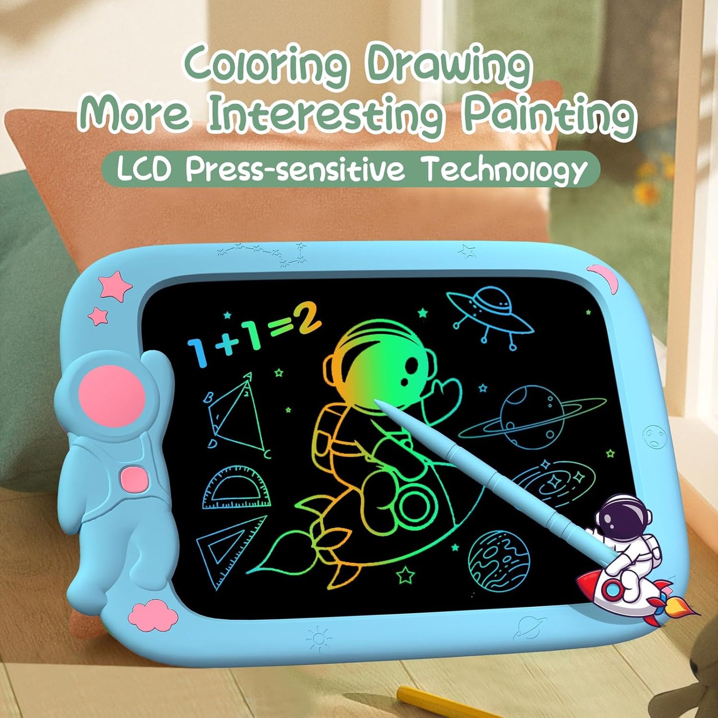 PYTTUR LCD Writing Tablet for Kids 10 Inch Colorful Toddler Drawing Tablet Reusable Doodle Board Electronic Drawing Pads Educational and Learning Kids Toys for Girls(Pink)
