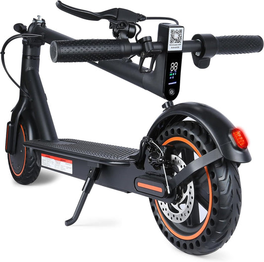 Electric Scooter for Adults, 500W Motor, Max 17-20 Mph Speed, 19 Miles Long Range, 8.5 Inch Solid Tires, Portable Folding E-Scooter for Commuting with Dual Brakes, APP Control &amp; Front &amp; Rear Lights