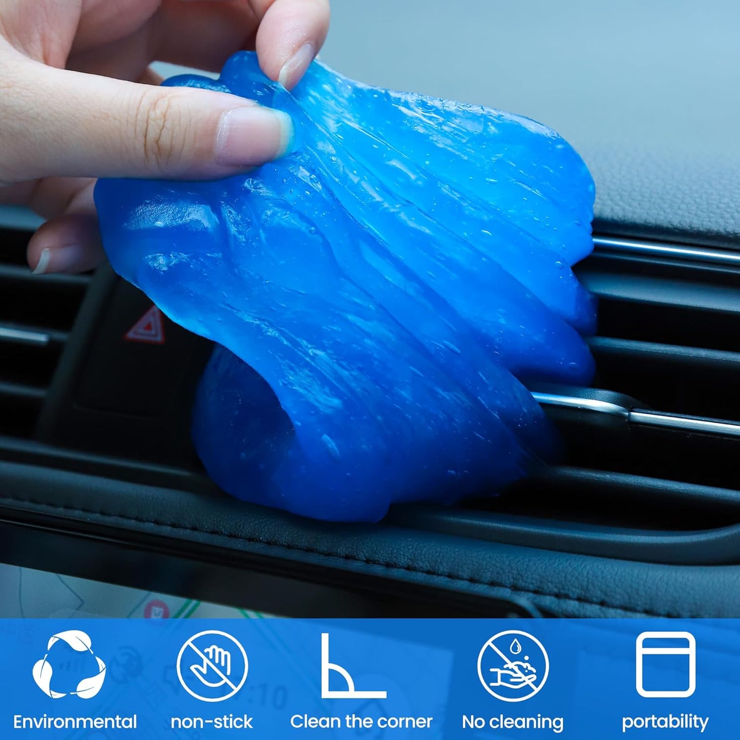 CAYYET Car Cleaning Gel, 8 Piece Car Cleaning Kit, Men&#39;s and Women&#39;s Car Detailing Supplies Accessories, Car Trim Dust, Crevice Cleaner, Vent Removal Grease and Dust, Clean Keyboard Cleaner.