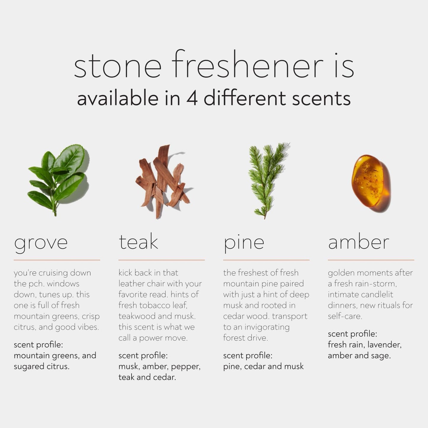 Drift Car Air Freshener - Stone Air Freshener - Car Odor Eliminator - Teak Scent Starter Kit