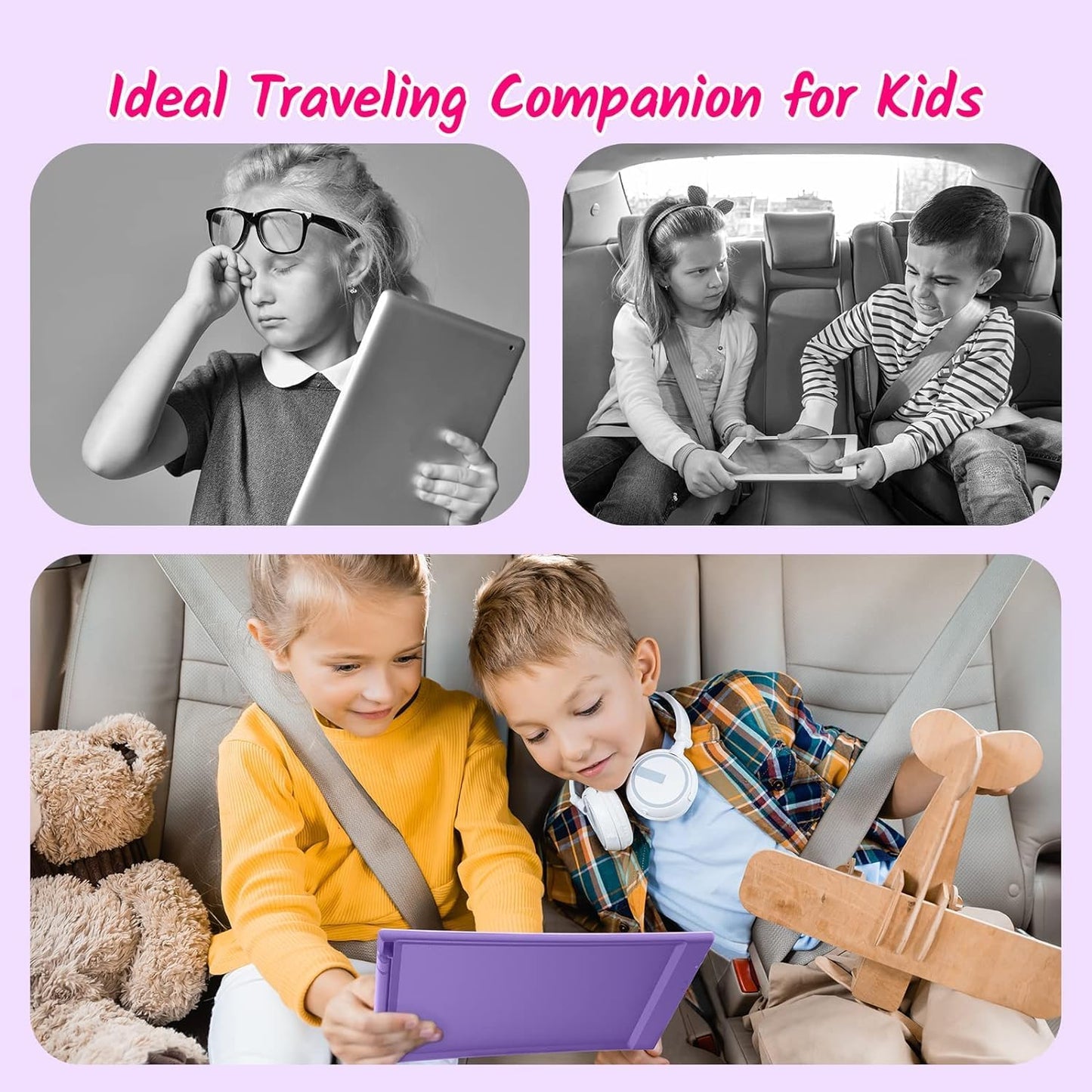 TECJOE 2 Pack LCD Writing Tablet, 10 Inch Colorful Doodle Board Drawing Tablet for Kids, Kids Travel Learning Toys Christmas Birthday Gifts for 3 4 5 6 Year Old Boys and Girls Toddlers
