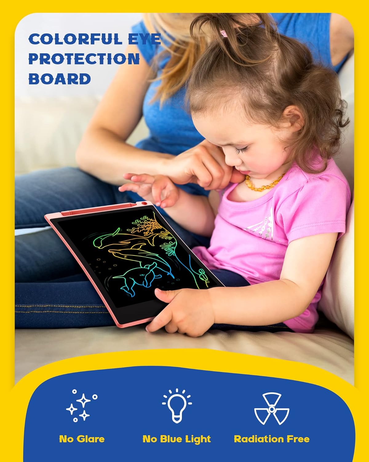 bravokids 2 Pack LCD Writing Tablet with Stylus, 8.5 inch Colorful Doodle Board Drawing Pad for Kids, Travel Games Activity Learning Toys, Birthday Gift for Age 3 4 5 6 7 8 Year Old Boys Girls