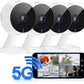 LaView Security Cameras 4pcs, Home Security Camera Indoor 1080P, Wi-Fi Cameras Wired for Pet, Motion Detection, Two-Way Audio, Night Vision, Phone App, Works with Alexa, iOS &amp; Android &amp; Web Access
