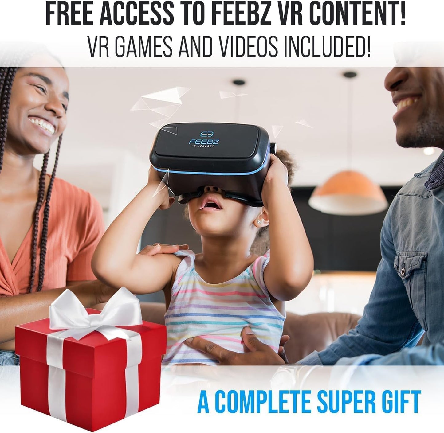 FEEBZ 3D VR Headset for Kids 2.0   Android Remote - for iPhone &amp; Android Phones | with 3D VR Videos &amp; Apps Links | Virtual Reality Goggles Set for Beginners
