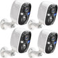 GMK Security Cameras Wireless Outdoor, 2K Color Night Vision AI Motion Detection 2-Way Talk Battery Powered WiFi Home Indoor Camera IP65 Weatherproof Spotlight Siren Alarm Cloud/SD Storage 2-Pack