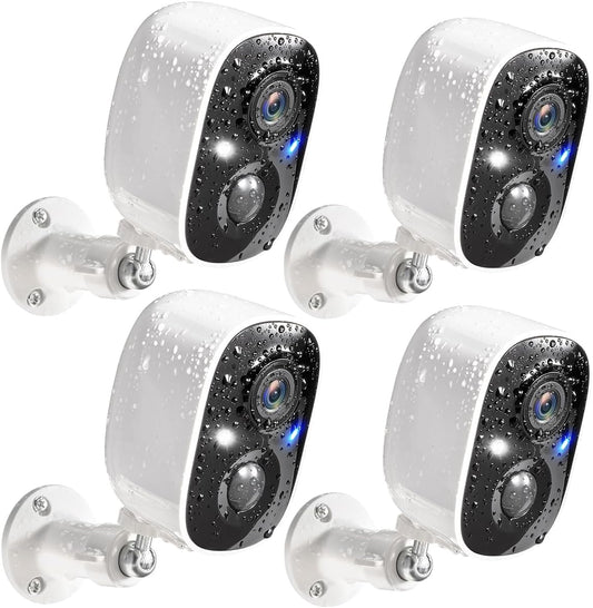GMK Security Cameras Wireless Outdoor, 2K Color Night Vision AI Motion Detection 2-Way Talk Battery Powered WiFi Home Indoor Camera IP65 Weatherproof Spotlight Siren Alarm Cloud/SD Storage 2-Pack