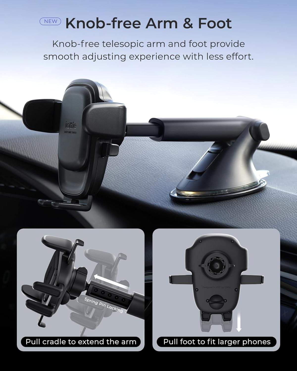 iOttie Easy One Touch 6 Universal Car Mount Dashboard &amp; Windshield Suction Cup Phone Holder for iPhone Samsung, Google, All Smartphones