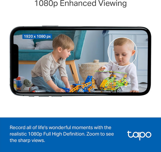 TP-Link Tapo 1080P Indoor Security Camera for Baby Monitor, Dog Camera w/Motion Detection, 2-Way Audio Siren, Night Vision, Cloud &amp; SD Card Storage, Works w/Alexa &amp; Google Home (Tapo C100)