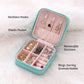 TRODANCE Jewelry Travel Case with Mirror,Small Travel Jewelry Organizer, Portable Jewelry Box Travel Mini Organizer Portable Display Storage Box For Rings Earrings Necklaces (White)