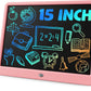 TEKFUN Teen Girl Gifts Ideas, 15inch LCD Writing Tablet for Kids Age 8-10 and Up, Doodle Board 4 5 6 7 Year Old Girl Toys, Mothdays Day Gifts Homeschool Supplies Easter Gifts for Toddlers (Pink)