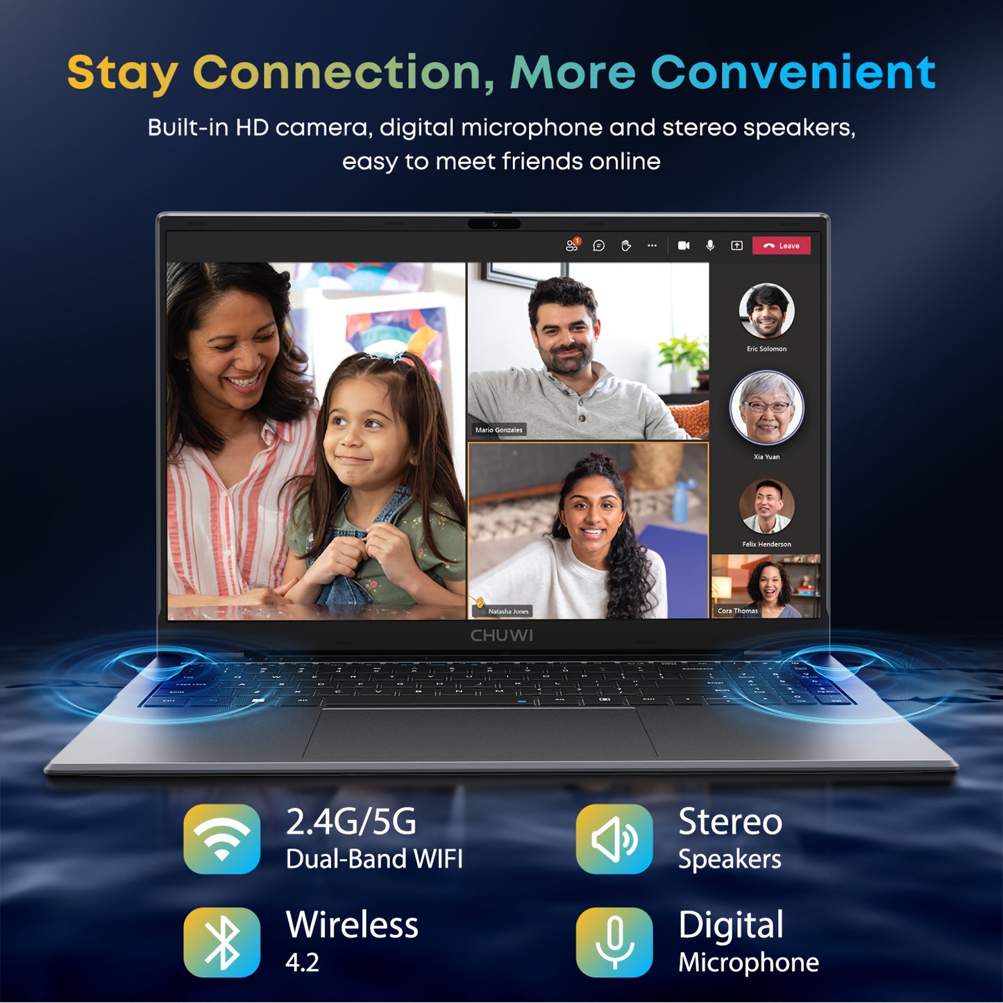 CHUWI HeroBook Plus Laptop 15.6'', 8GB DDR4 256GB SSD, 1TB SSD Expand, Intel N4020, 1920*1080 FHD IPS Display, WiFi 5, BT4.2, USB 3.0, Windows 11 Computer christmas gift