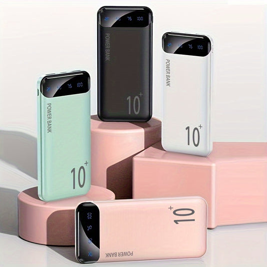 Large capacity portable power bank 10000-20000mAh, 5V2.1A portable USB charger, LED and digital display screen